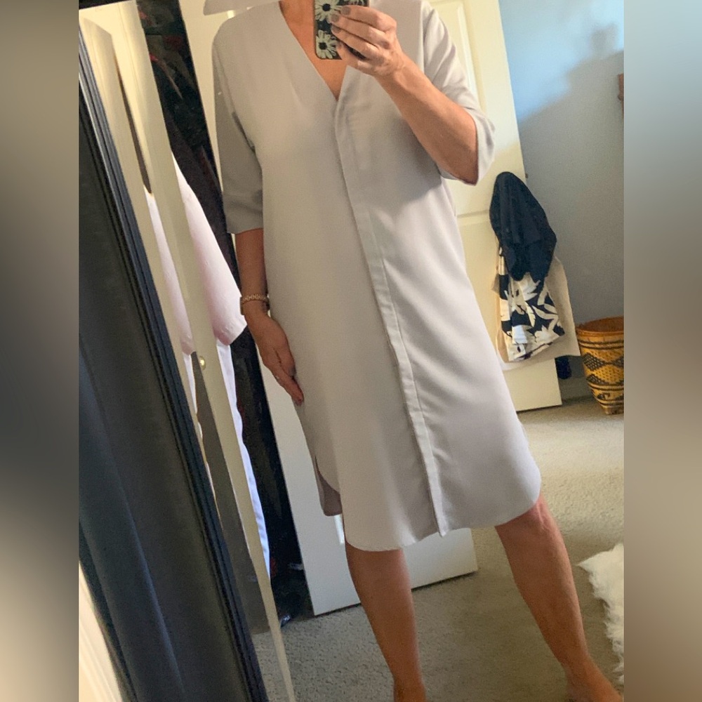 Oak and fort  button front great shirt dress